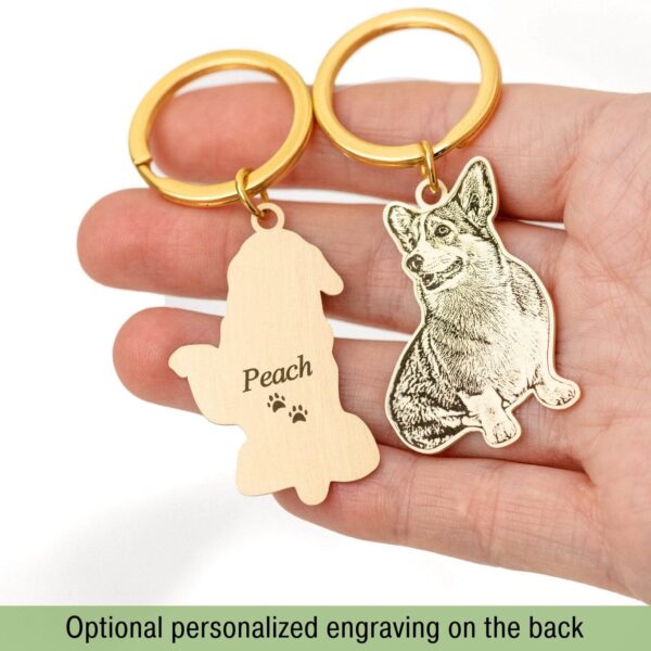 Corgi shaped personalized engraved pet tags with back name customization
