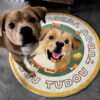 Personalized Pet Portrait Round Accent Rug