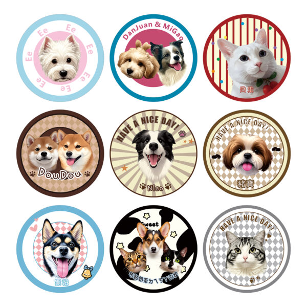 Personalized Pet Portrait Round Accent Rug