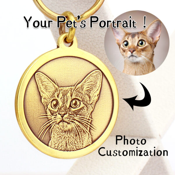 SKU-03-单层【大号】定制 Personalized Handcrafted 3D Engraved Pet ID Tag