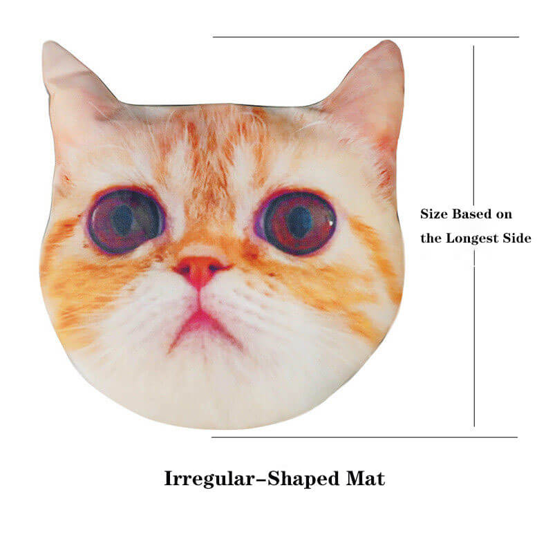 Size calculation guide based on the longest side for custom die-cut pet face shaped mats