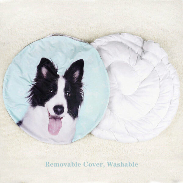 washable-custom-pet-bed-removable-cover Custom pet photo bed with removable washable cover and soft inner cushion