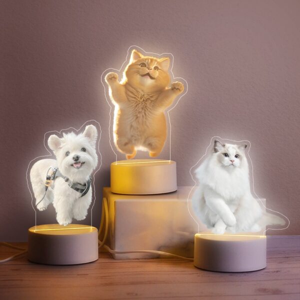 Personalized Pet Photo Night Light Memorial Decor