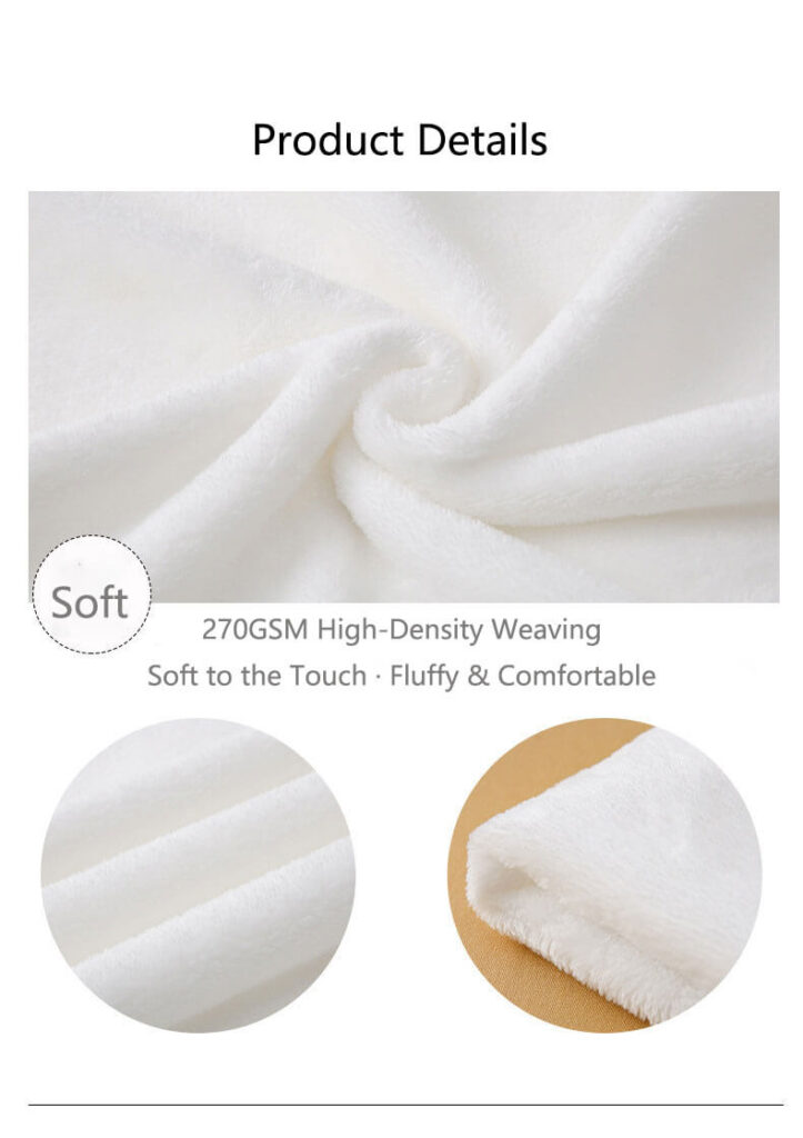 High density soft flannel fabric details of custom pet photo blanket