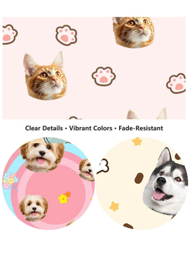 Personalized pet face blanket showcasing clear details and vibrant colors