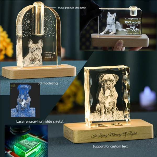 Personalized Pet Photo 3D Laser Engraved Crystal