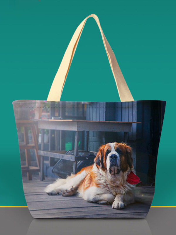 Personalized Pet Photo Canvas Tote Bag
