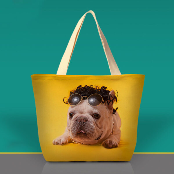 Personalized Pet Photo Canvas Tote Bag