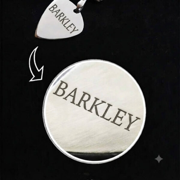 custom-engraved-titanium -steel-jewelry-detail Detailed view of custom name engraving on titanium steel jewelry