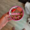 Handheld personalized pet feeding bowl with custom engraved name Marlowe