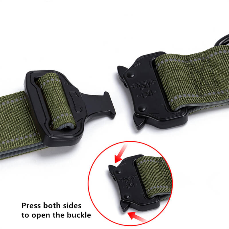 Security lock and buckle mechanism of heavy-duty military dog collar