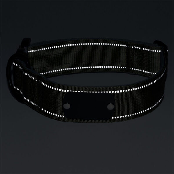 High-visibility reflective performance and night safety display of tactical dog collar
